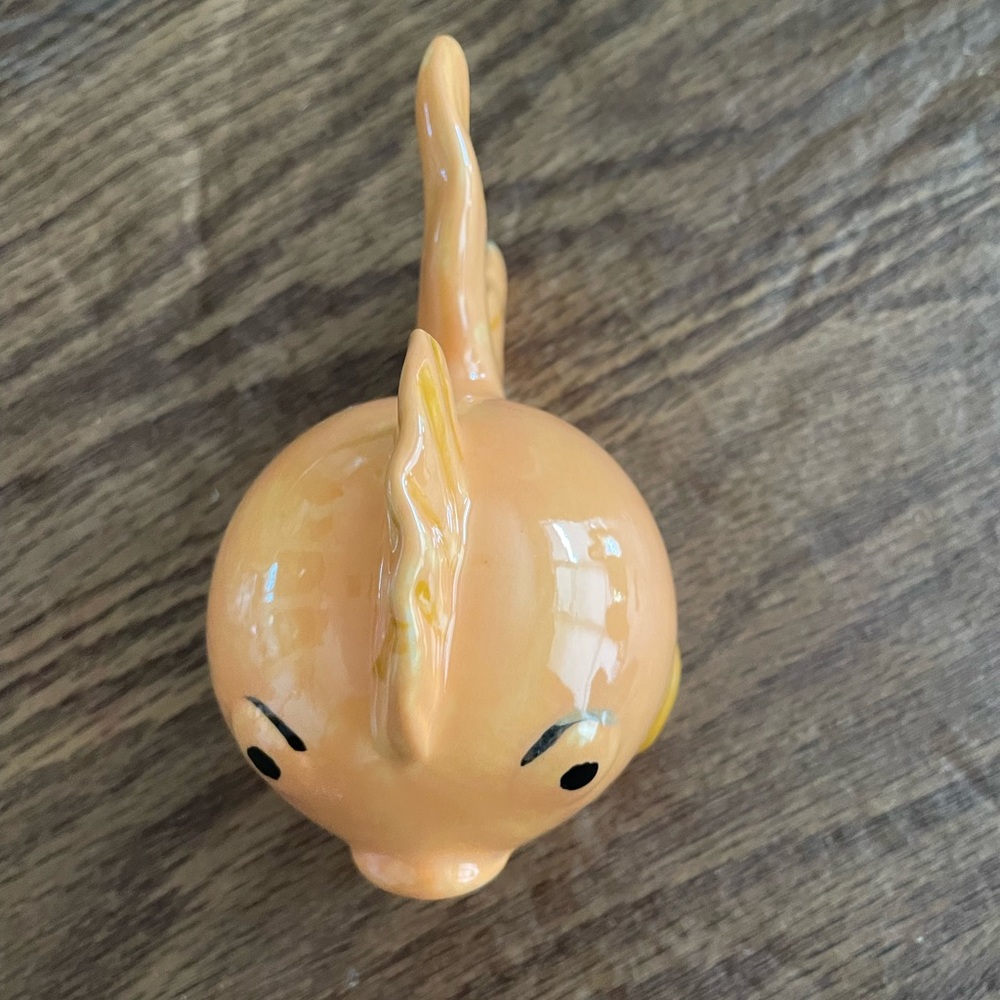 Hand Painted Ceramic Gold Fish Figurine- Pencil Holder - Picture 6 of 12